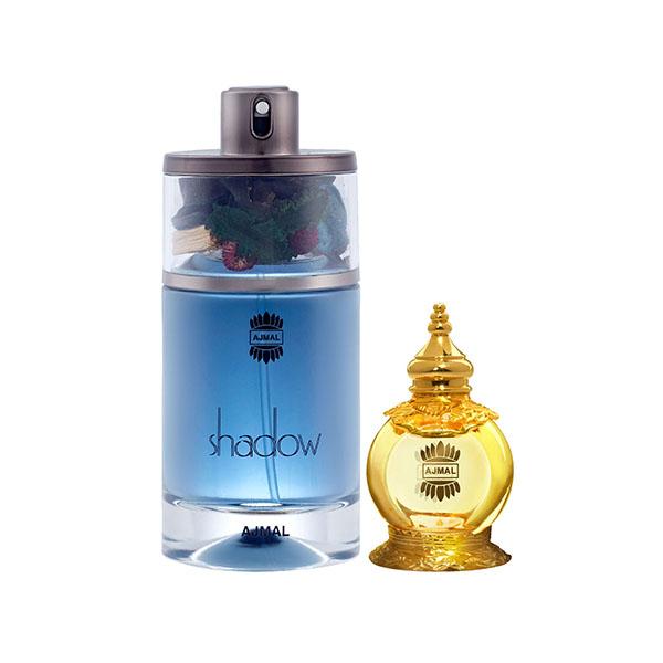 Ajmal Shadow Him EDP Spicy Woody Perfume And Mukhallat Al Wafa Concentrated  Perfume Oil Oriental Musky 87 ml