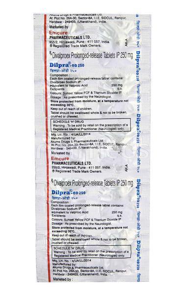 Dilpra OD 250mg Tablet 10'S Price, Uses, Side effects, Substitutes ...