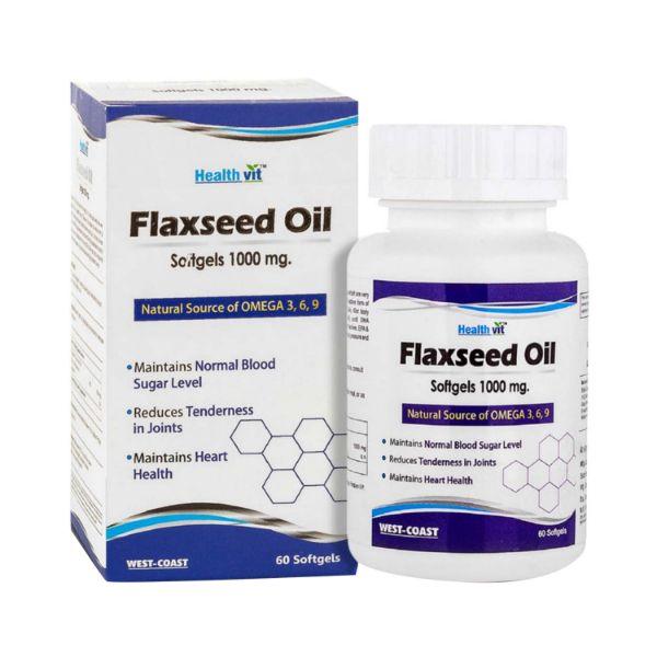 Buy HealthVit Flaxseed Oil Softgels 60's Online at Best Price - General ...