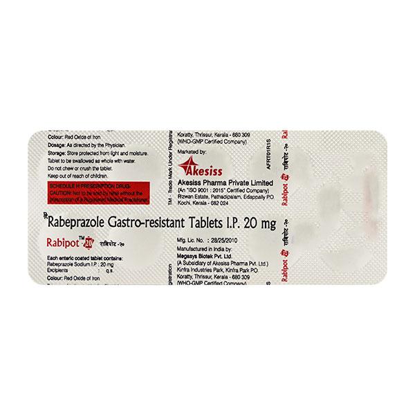 Rabipot 20mg Tablet 10'S Price, Uses, Side effects, Substitutes | Netmeds