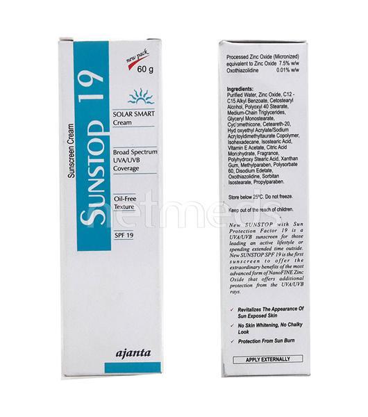 Sunstop 19 Sunscreen Cream 60gm Price, Uses, Side effects, Substitutes ...