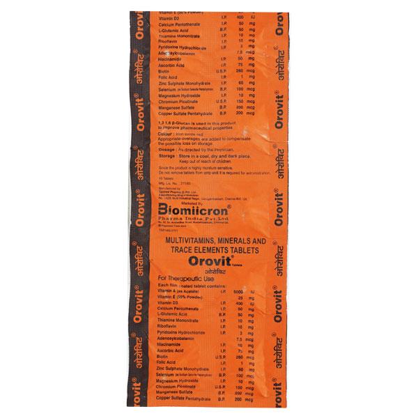 Orovit Tablet 10'S Price, Uses, Side effects, Substitutes | Netmeds