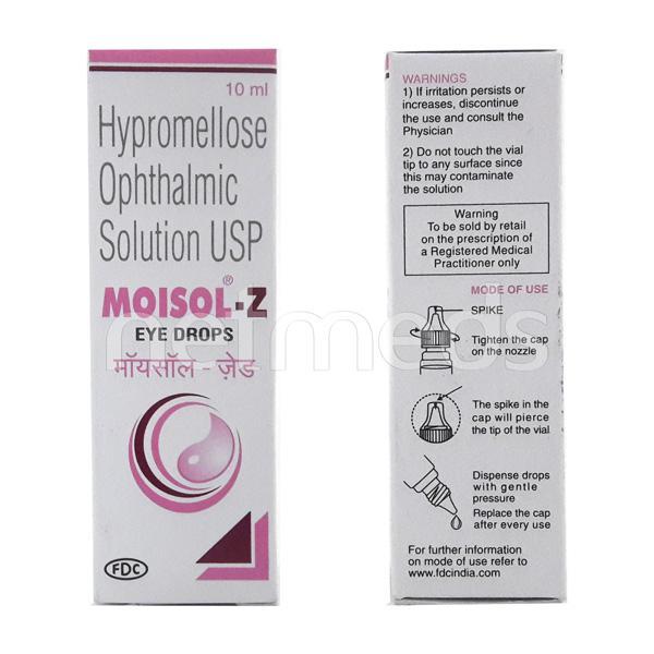 Moisol Z Eye Drops 10ml : Price, Uses, Side Effects | Netmeds