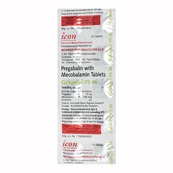 Gabawin M 75mg Tablet 10'S : Uses, Side Effects, Price | Netmeds