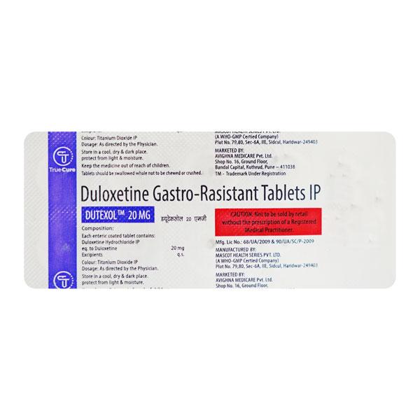 DUTEXOL 20 Tablet 10's : Price, Uses, Side Effects | Netmeds