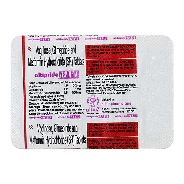 ALTIPRIDE MV1 Tablet 10's : Price, Uses, Side Effects | Netmeds