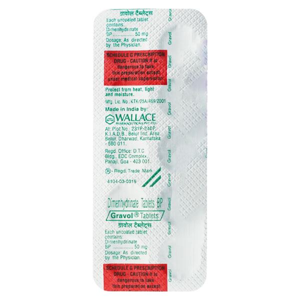 gravol 50mg tablet