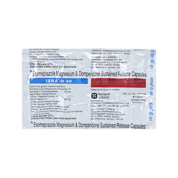 Izra D 40mg Capsule 10'S Price, Uses, Side effects, Substitutes | Netmeds