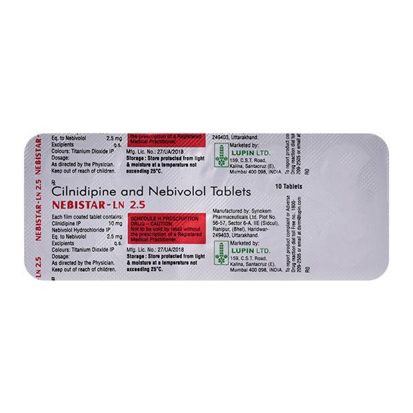 NEBISTAR LN 2.5 Tablet 10's : Price, Uses, Side Effects | Netmeds