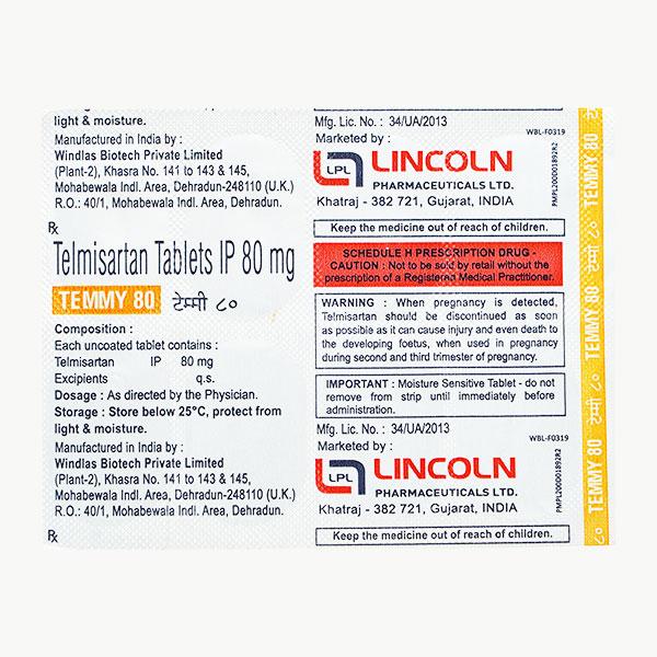 Temmy 80mg Tablet 10'S : Price, Uses, Side Effects | Netmeds