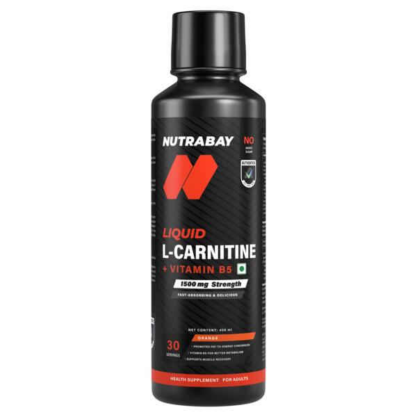 l carnitine vitamin b5 Nutrabay Pro L Carnitine +Vitamin B5 Liquid - Orange 450 ml Online at Best  Price