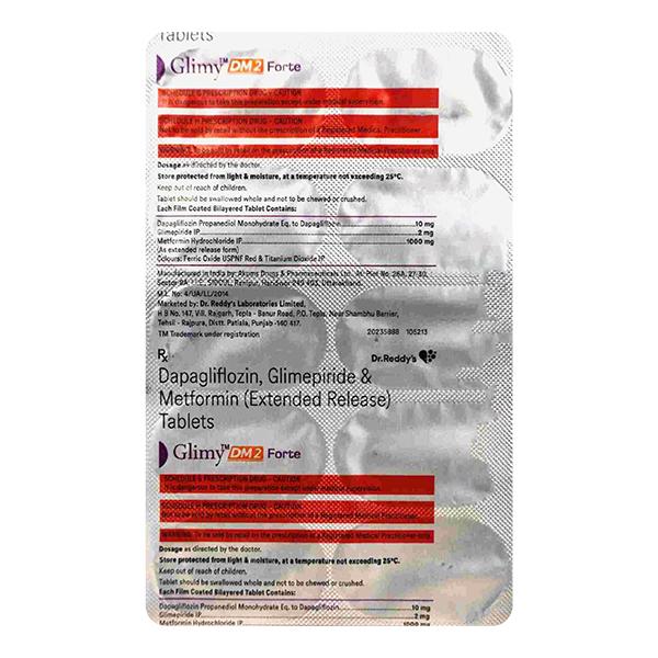 Buy GLIMY DM 2 FORTE Tablet 10's Online | Netmeds