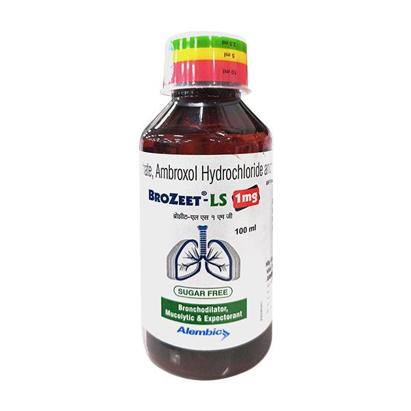 brozeet ls 1 mg sugar free expectorant 100ml