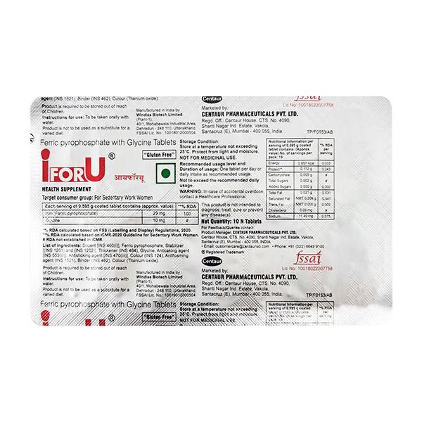 Iforu Gluten Free Tablet 10's Price, Uses, Side effects | Netmeds
