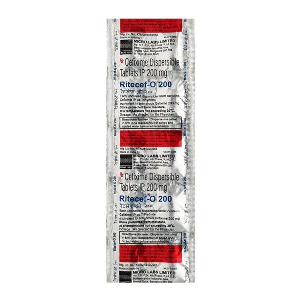 Ritecef O 200mg Tablet 10'S : Price, Uses, Side Effects | Netmeds