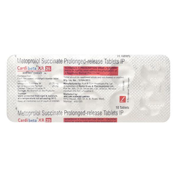 Cardibeta XR 25mg Tablet 10'S : Price, Uses, Side Effects | Netmeds