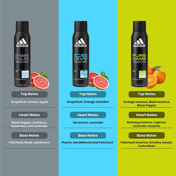Buy Adidas Pure Game 150ml Dynamic Pulse 150ml Ice 150ml