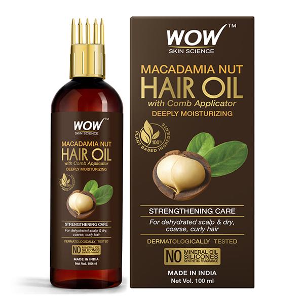 Buy WOW Skin Science Macadamia Nut Hair Oil - with Comb Applicator 100 ...
