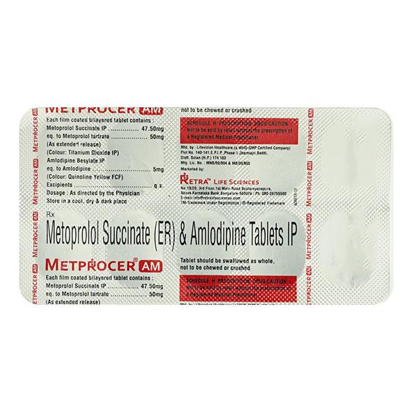 Buy METPROCER AM Tablet 10's Online at Upto 25% OFF | Netmeds