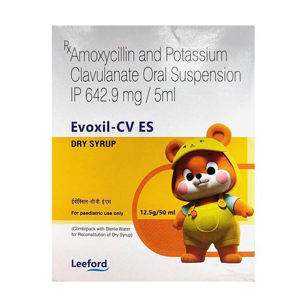 Evoxil CV Es Dry Syrup 50ml Price, Uses, Side effects | Netmeds
