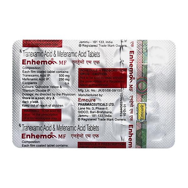 Buy ENHEMO MF Tablet 10's Online | Netmeds