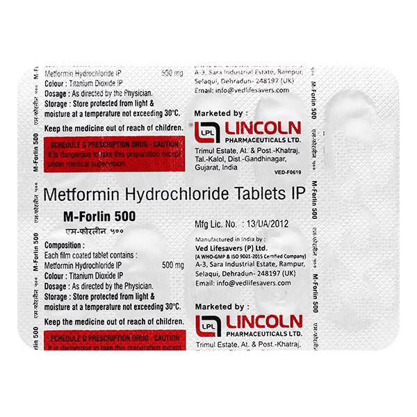 M Forlin 500 Tablet 10'S Price, Uses, Side effects, Substitutes | Netmeds