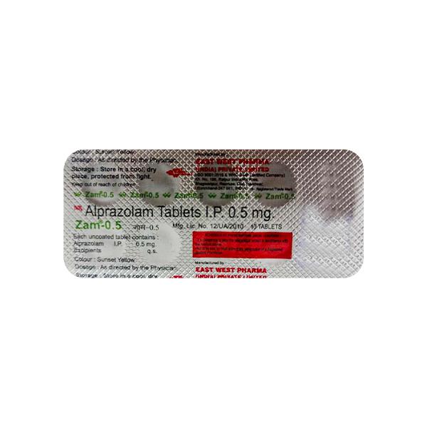 ZAM 0.5mg Tablet 10'S - Price, Uses, Side Effects, and Substitutes ...
