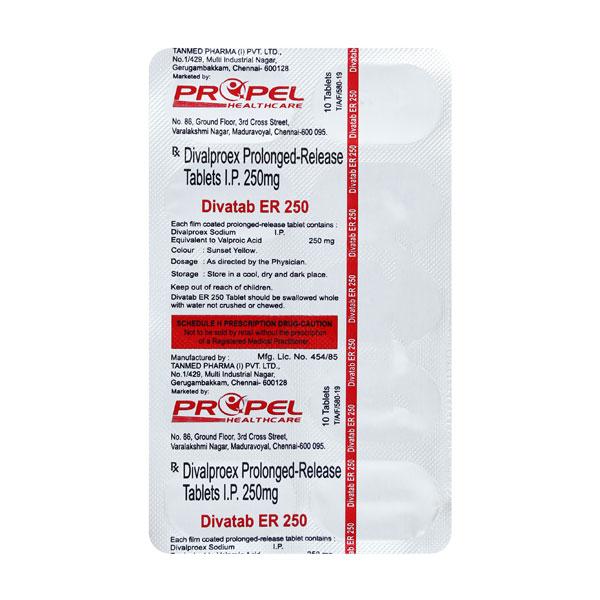 DIVATAB ER 250 Tablet 10's Price, Uses, Side effects, Substitutes | Netmeds