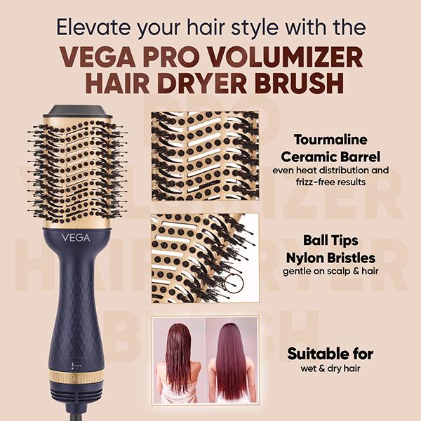Buy Vega Pro Volumizer Hair Dryer Brush for Hair Style, Hot Air