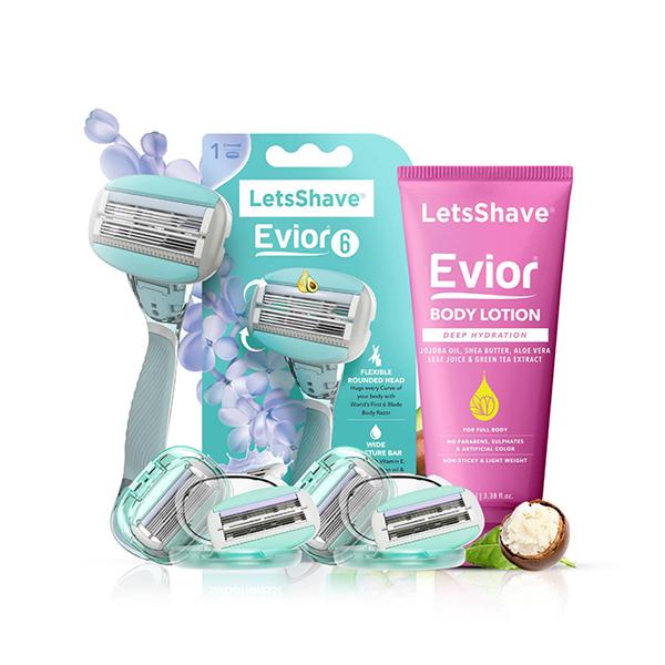Buy LetsShave Evior 6 Shaving Razor + Shaving Razor Blade 4's + Whipped ...