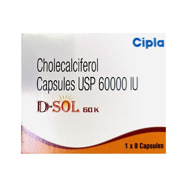 D Sol 60k Capsule 8's Price, Uses, Side effects | Netmeds