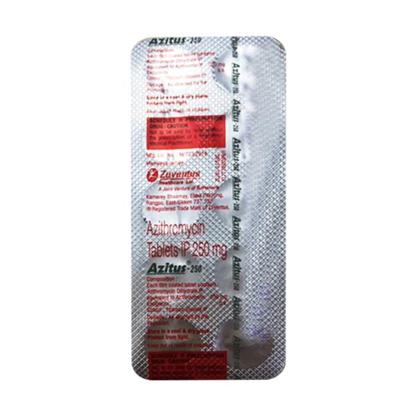 AZITUS 250 Tablet 10's Price, Uses, Side effects, Substitutes | Netmeds