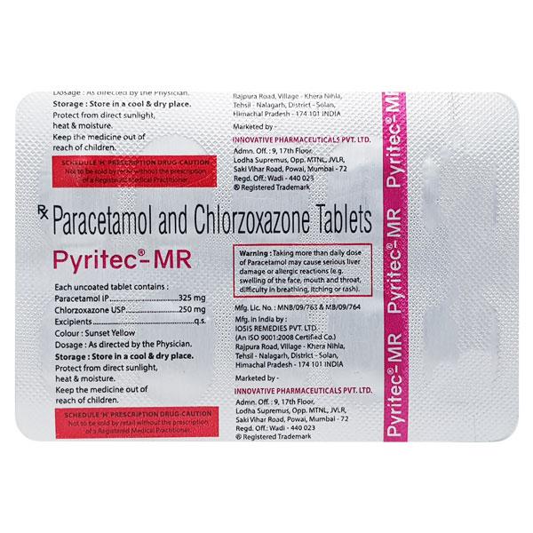 PYRITEC MR Tablet 10's Price, Uses, Side effects, Substitutes | Netmeds