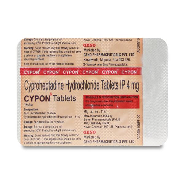 Buy CYPON Tablet 10's Online at Upto 25% OFF | Netmeds