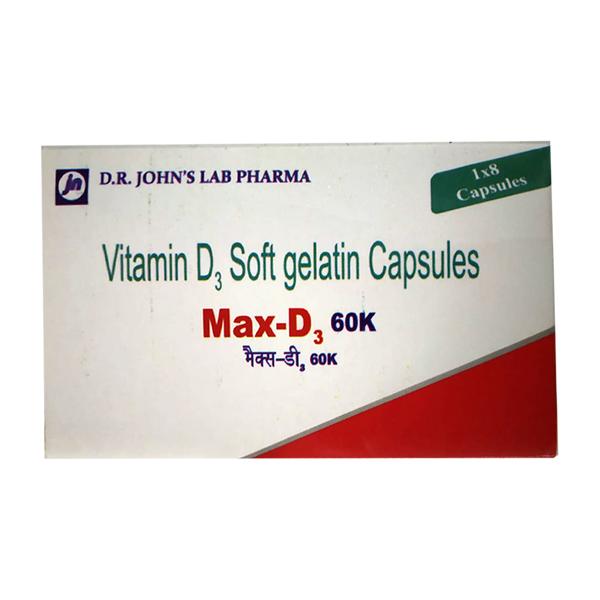 MAX D3 60k Softgel Capsule 8's Price, Uses, Side effects, Substitutes ...
