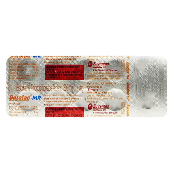 SETOLAC MR 200 Tablet 10's Price, Uses, Side effects, Substitutes | Netmeds