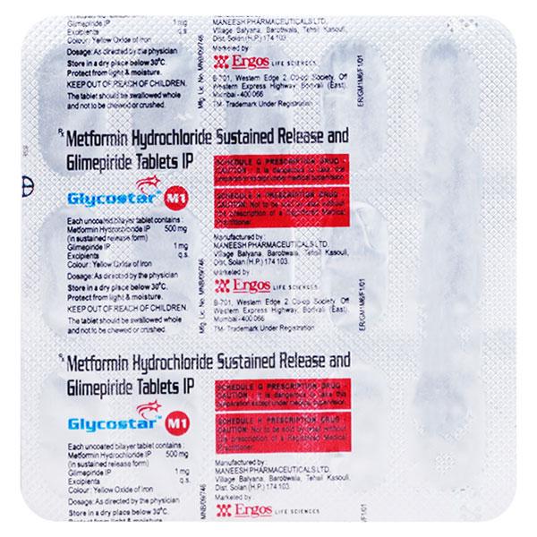 GLYCOSTAR M1 Tablet 15's : Price, Uses, Side Effects | Netmeds