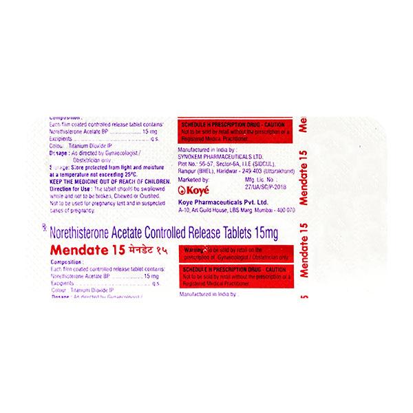 Mendate 15mg Tablet 5'S Price, Uses, Side effects, Substitutes | Netmeds
