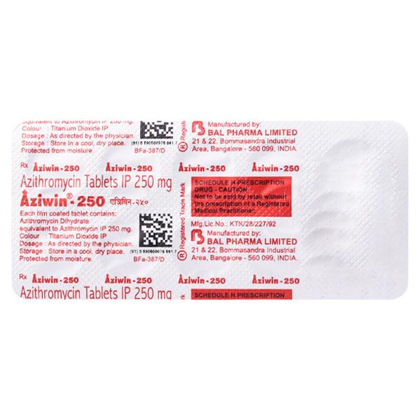 Buy AZIWIN 250 Tablet 10's Online at Upto 25% OFF | Netmeds