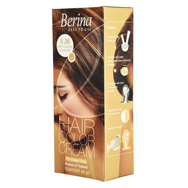 Buy Berina A36 Deep Golden Blonde Hair Color Cream 60 gm Online at ...