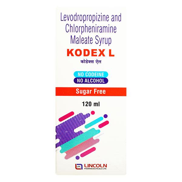 KODEX L Sugar Free Syrup 120ml Price, Uses, Side effects, Substitutes ...