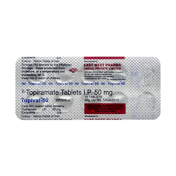 Topival 50mg Tablet 10'S Price, Uses, Side effects, Substitutes | Netmeds