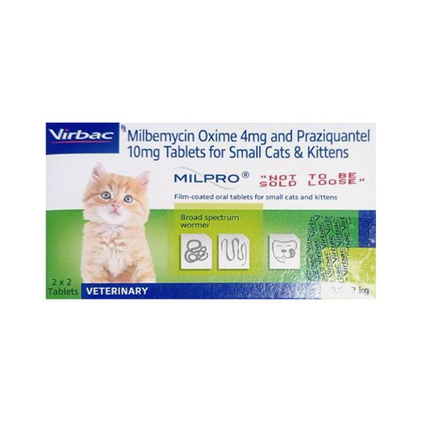 MILPRO (VET) (0.5 TO 2 KG) DEWORMER FOR KITTEN Tablet 4's Price, Uses ...