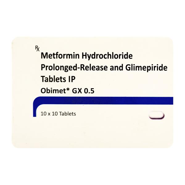 Obimet GX 0.5/500mg Tablet 10'S : Price, Uses, Side Effects | Netmeds