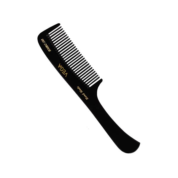 Vega Handmade Kamm Schwarz – Antistatischer Haarkamm Aus Zelluloseacetat, Für Salon & Pflege
