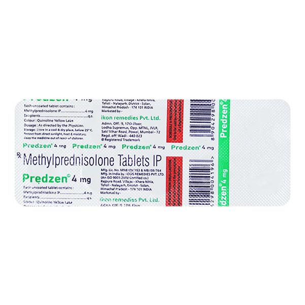 PREDZEN 4mg Tablet 10's Price, Uses, Side effects, Substitutes | Netmeds