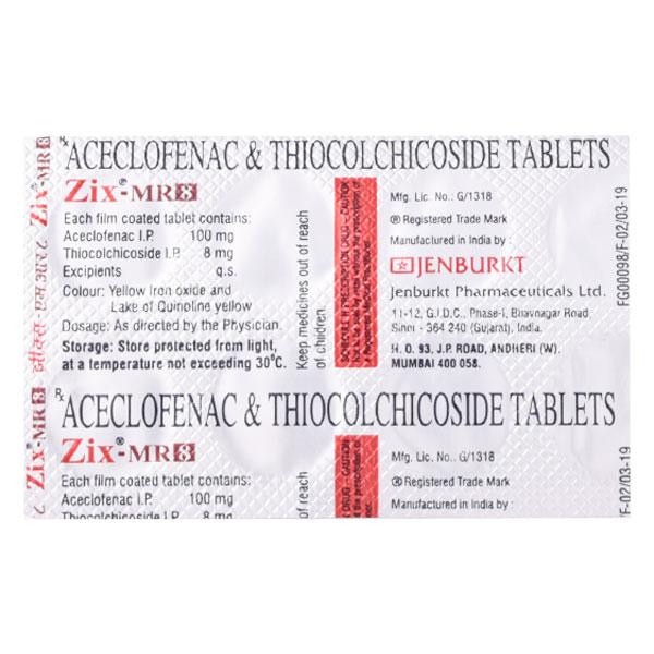 Buy ZIX MR 8mg Tablet 10'S Online at Upto 25% OFF | Netmeds