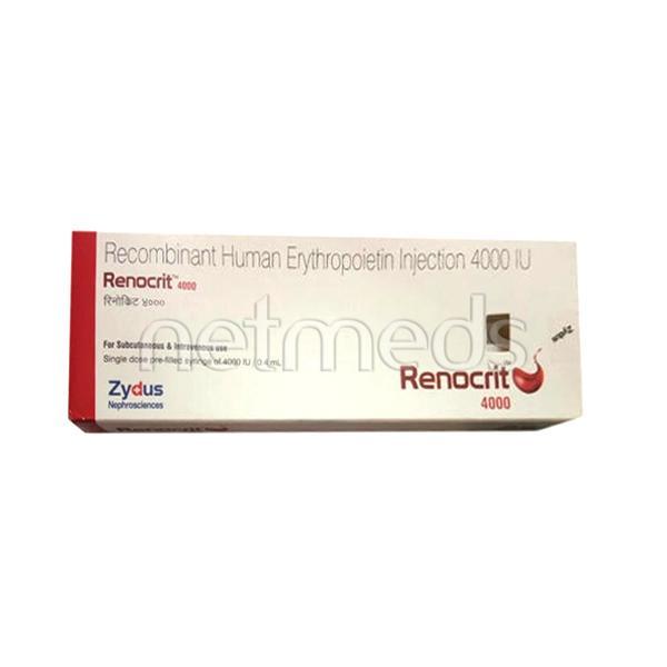 Renocrit 4000IU Injection(Pfs) 1ml : Uses, Side Effects, Price | Netmeds
