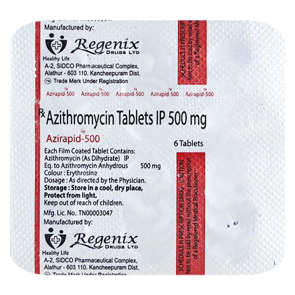 AZIRAPID 500mg Tablet 6's Price, Uses, Side effects, Substitutes | Netmeds