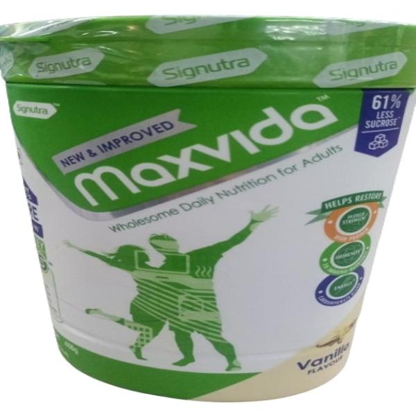 Maxvida Wholesome Daily Nutrition For Adults Vanilla FlavourJar 400 gm ...